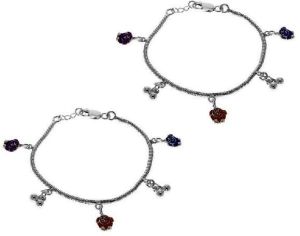 Bracelet Indian Anklets for Kids Sterling Silver Chain Pair