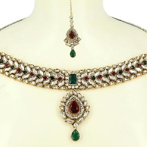 Necklace Earring Maang Tikka,Bridal Wedding Jewellery Sets