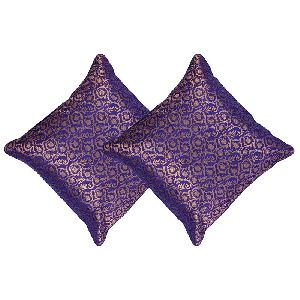 Purple Throw Pillow Covers Silk Indian Decorations Home Set