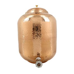 ShalinIndia Handmade Copper Water Dispenser Pot Matki Water Storage Tank