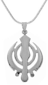 Sikh Khanda Necklace Pendant Chain Sterling Silver