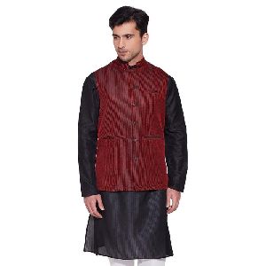 Silk Nehru Collar Jacket