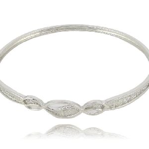 Sterling Silver CZ Cuff Bracelet Bangle