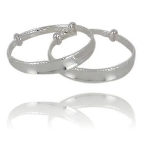 Sterling Silver Kids Kada,Bangle For Baby,Set