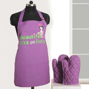 Style Cotton Apron Mitten Set