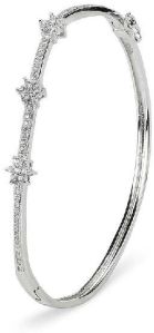 Sterling Silver CZ Cuff Bracelet Bangle