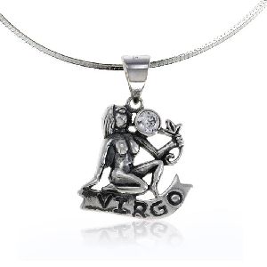 Zodiac pendant virgo necklace