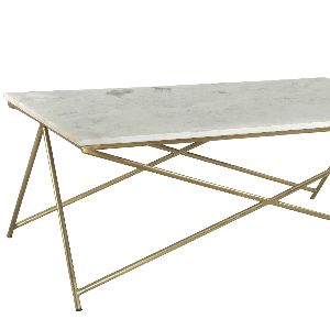 Industrial Coffee Table Marble Top