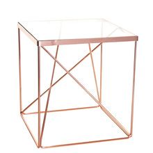 Square Cross wire 8mm Glass top coffee side table