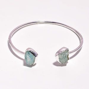 Aquamarine Raw Gemstone Bangle