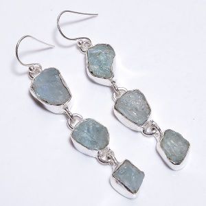 Aquamarine Raw Gemstone Earrings