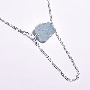 Aquamarine Raw Gemstone Necklace