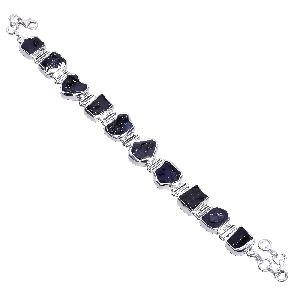 Raw Sapphire gemstone Silver Bracelet manufacturer