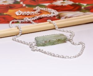 Green Kyanite Raw Gemstone Necklace