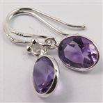 925 Solid Sterling Silver AMETHYST Gemstones Cute Earrings