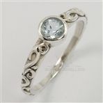925 Sterling Silver Natural Blue Topaz Gemstone Vintage Style Ring Choose Size