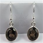 Original SMOKY QUARTZ Gemstones Lovely Cute Earrings 925 Solid Sterling Silver