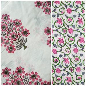 2.5 meter Cut pcs salwar suit pcs Fabric Hand Printed Fabric Material, Suit Dress Material Fabric