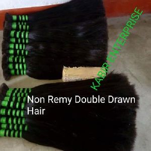 Non Remy Double Drawn Straight Hair