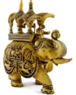 Antique Resin Elephant Rider Statue