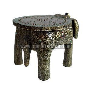 Hand Painted Wooden Elephant Stool