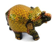 Handmade Kadam Wood Miniature Style Baby Elephant Statue