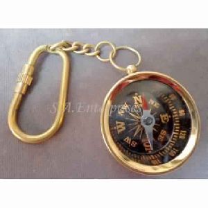 Brass Compass Key Chain