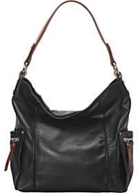 black leather handbag