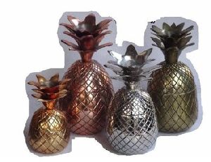 Pineapple Gold copper Silver distressed brass Storage Box
