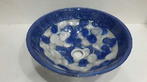 BLUE AND WHITE RESIN WASH BASIN