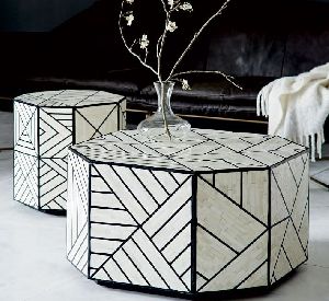 Bone Inlaid Side Table