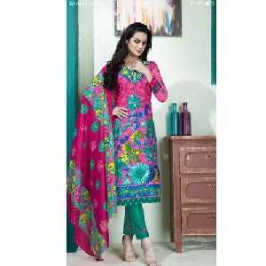 Ladies Floral Printed Unstitched Suit