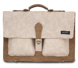 manogya leather brown laptop bag