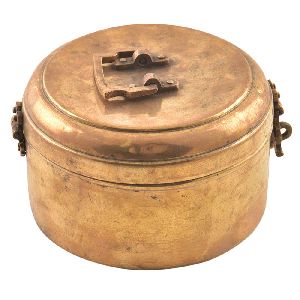 Brass Intricately Carved Storage Box