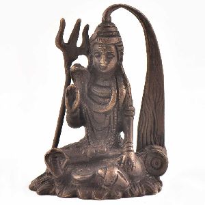 Brass Seated Lord Shiva in Meditation Statue