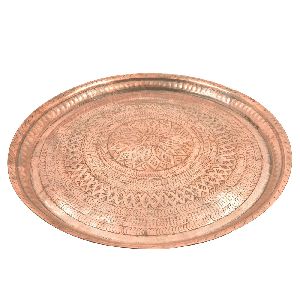 Diamond Borders Etched Copper Plate