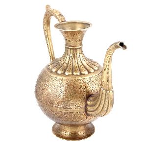 Engraved Copper Ewer Pitcher