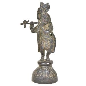 Handmade Brass Gopal Statue Playing The Flute
