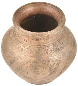 Handmade Old Brass Engraved Flower Vase Pot