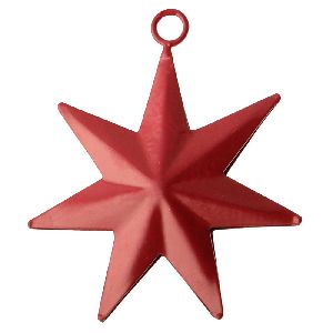 Red Star Christmas Metal Hanging
