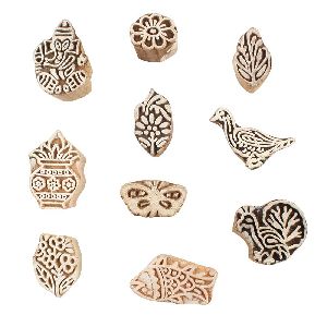 Set of 10 Piece New Wooden Printing Block