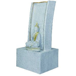 Slate Water Fountain With Lord Buddha Statue Small In White