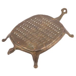 Vintage Brass Tortoise Shape Grater Coconut Scraper