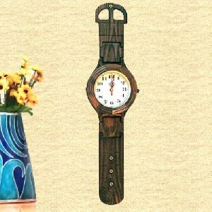 Wrist Watch Pattern Rosewood Wall Clock