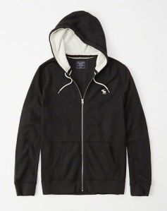 Mens Black Zipper Hoodie Jacket