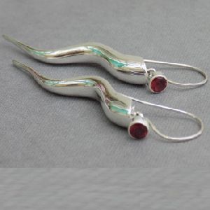 Snake Body Design with Natural Gemstone in 925 Sterling Silver High Polished Finish Handmade