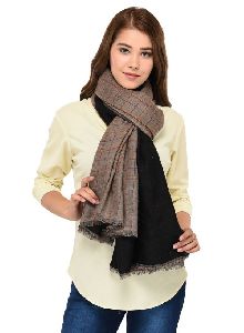 Brown Checkerd wool shawl
