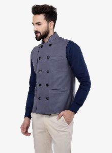 Grey Wool Double Breasted Jacket