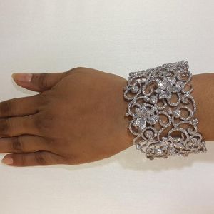 Baguette Flower Cuff Bracelet