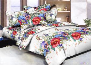 Flowers Print Double Bed Sheets